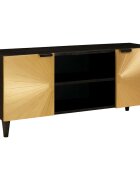 vidaXL ТВ шкаф Черен и златен 105 x 33 x 46 см Инженерна дървесина