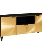 vidaXL ТВ шкаф Черен и златен 105 x 33 x 46 см Инженерна дървесина