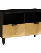 vidaXL ТВ шкаф Черен и златен 70 x 33 x 46 см Инженерна дървесина