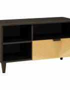 vidaXL ТВ шкаф Черен и златен 80 x 33 x 46 см Инженерна дървесина
