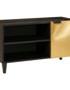 vidaXL ТВ шкаф Черен и златен 80 x 33 x 46 см Инженерна дървесина