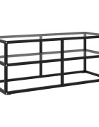 vidaXL ТВ шкаф черен закалено стъкло 100x40x40 см