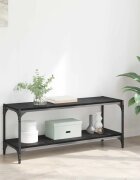 vidaXL ТВ шкаф Черния дъб 100x33x41см Инженерна дървесина и желязо