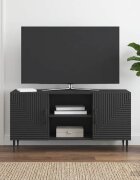 vidaXL ТВ шкаф Черно 102 x 345 x 50 см Инженерна дървесина