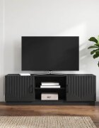 vidaXL ТВ шкаф Черно 150 x 31 x 47 см Инженерна дървесина
