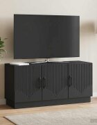 vidaXL ТВ шкаф Черно 99 x 345 x 47 см Инженерна дървесина
