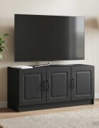 vidaXL ТВ шкаф Черно 99 x 345 x 47 см Инженерна дървесина