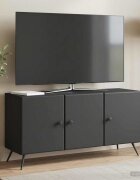 vidaXL ТВ шкаф Черно 99 x 345 x 50 см Инженерна дървесина