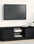 vidaXL ТВ шкаф черно и дъб 102x30x36 см инженерно дърво