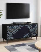 vidaXL ТВ шкаф DOKKUM 102 x 33 x 51 см Черен дъб Инженерна дървесина