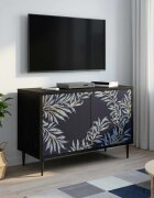 vidaXL ТВ шкаф DOKKUM 69 x 33 x 505 см Черен дъб Инженерна дървесина