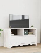 vidaXL ТВ шкаф Drammen Бяло 99 x 43 x 55 см Масивна борова дървесина