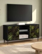 vidaXL ТВ шкаф ELBURG 102 x 33 x 51 см Черен дъб Инженерна дървесина