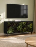 vidaXL ТВ шкаф ELBURG 102 x 33 x 51 см Черен дъб Инженерна дървесина