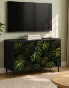 vidaXL ТВ шкаф ELBURG 69 x 33 x 505 см Черен дъб Инженерна дървесина