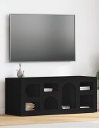 vidaXL ТВ шкаф ELST 100 x 35 x 40 см Черно Инженерна дървесина