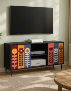 vidaXL ТВ шкаф ESSEN 102 x 33 x 51 см Черен дъб Инженерна дървесина