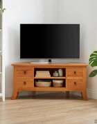 vidaXL ТВ шкаф Естествен 100 x 405 x 46 см Масивно махагоново дърво