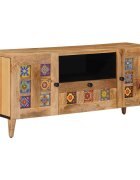 vidaXL ТВ шкаф Естествен 105 x 335 x 46 см Солидно мангово дърво