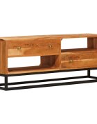 vidaXL ТВ шкаф Естествен 110 x 30 x 44 см Солидно акациево дърво