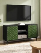 vidaXL ТВ шкаф GELEEN 102 x 33 x 51 см Черен дъб Инженерна дървесина