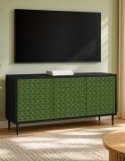vidaXL ТВ шкаф GELEEN 102 x 33 x 51 см Черен дъб Инженерна дървесина