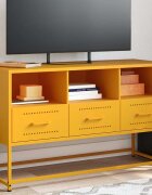 vidaXL ТВ шкаф горчица жълто 1005x39x605 см стомана