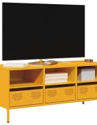vidaXL ТВ шкаф горчица жълто 1015x39x435 см студеновалцувана стомана