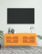 vidaXL ТВ шкаф горчица жълто 105x35x50 см стомана