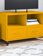 vidaXL ТВ шкаф горчица жълто 68x39x435 см стомана