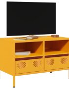 vidaXL ТВ шкаф горчица жълто 68x39x435 см студеновалцувана стомана