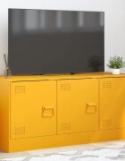 vidaXL ТВ шкаф горчица жълто 99x39x44 см стомана