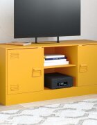 vidaXL ТВ шкаф горчица жълто 99x39x44 см стомана