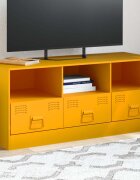 vidaXL ТВ шкаф горчица жълто 99x39x44 см стомана
