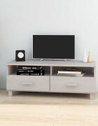 vidaXL ТВ шкаф HAMAR бял 106x40x40 см борово дърво масив