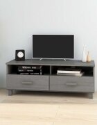 vidaXL ТВ шкаф HAMAR светлосив 106x40x40 см борово дърво масив