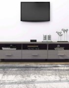 vidaXL ТВ шкаф HAMAR светлосив 158x40x40 см борово дърво масив