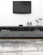 vidaXL ТВ шкаф HAMAR тъмносив 158x40x40 см борово дърво масив