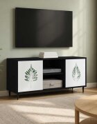 vidaXL ТВ шкаф HANAU 102 x 33 x 51 см Черен дъб Инженерна дървесина