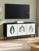 vidaXL ТВ шкаф HANAU 102 x 33 x 51 см Черен дъб Инженерна дървесина