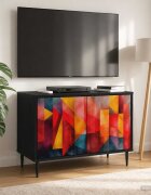 vidaXL ТВ шкаф HEESCH 69 x 33 x 505 см Черен дъб Инженерна дървесина