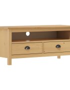 vidaXL ТВ шкаф Hill меденокафяв 110x40x47 см борово дърво масив