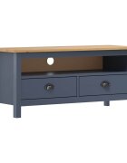 vidaXL ТВ шкаф Hill сив 110x40x47 см борово дърво масив