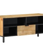 vidaXL TV шкаф кафяв 100x33x46 cm масивна дървесина манго