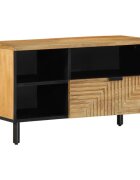 vidaXL TV шкаф кафяв 80x33x46 cm масивна дървесина манго
