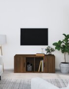 vidaXL ТВ шкаф кафяв дъб 100x35x40 см инженерно дърво