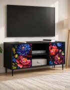 vidaXL ТВ шкаф KIEL 102 x 33 x 51 см Черен дъб Инженерна дървесина