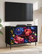 vidaXL ТВ шкаф KIEL 69 x 33 x 505 см Черен дъб Инженерна дървесина