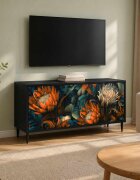 vidaXL ТВ шкаф LOCHEM 102 x 33 x 51 см Черен дъб Инженерна дървесина