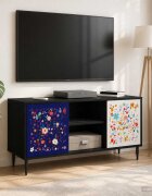 vidaXL ТВ шкаф MAINZ 102 x 33 x 51 см Черен дъб Инженерна дървесина